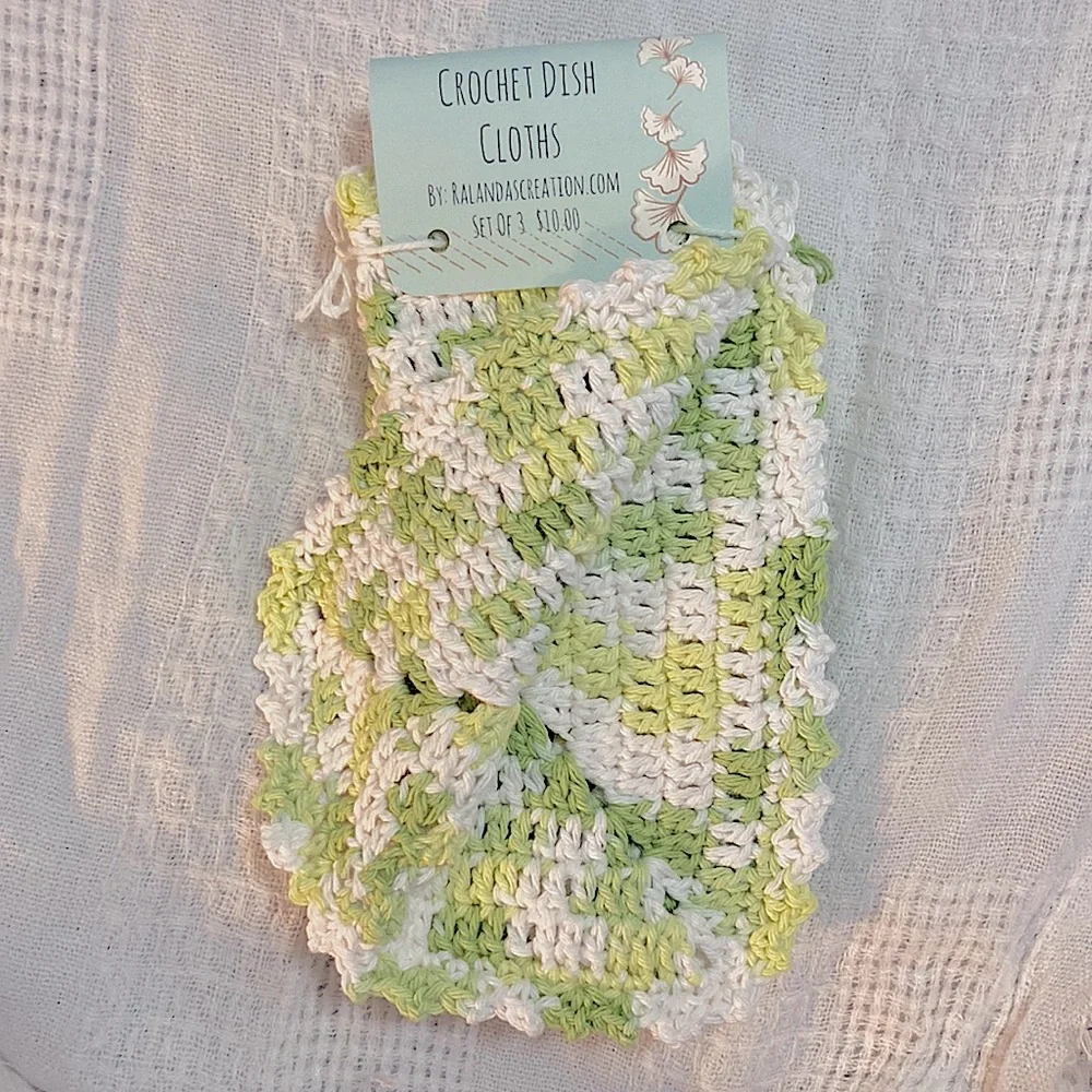 Dish Cloths Crochet Set of 3